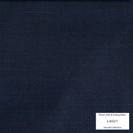 L653/1 Vercelli VII - 95% Wool - Xanh đen caro